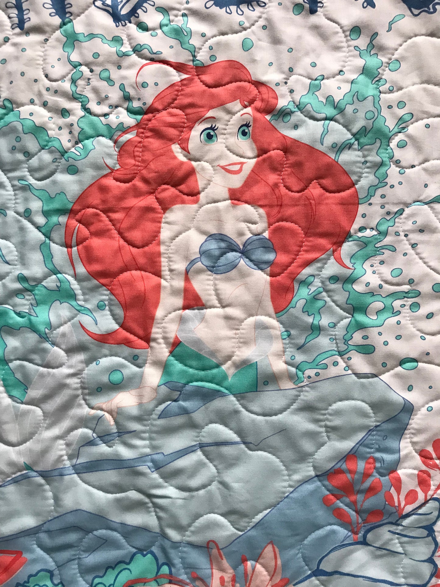 LITTLE MERMAID ARIEL EXPLORING ENDLESS WONDERS Inspired Quilted Blanket