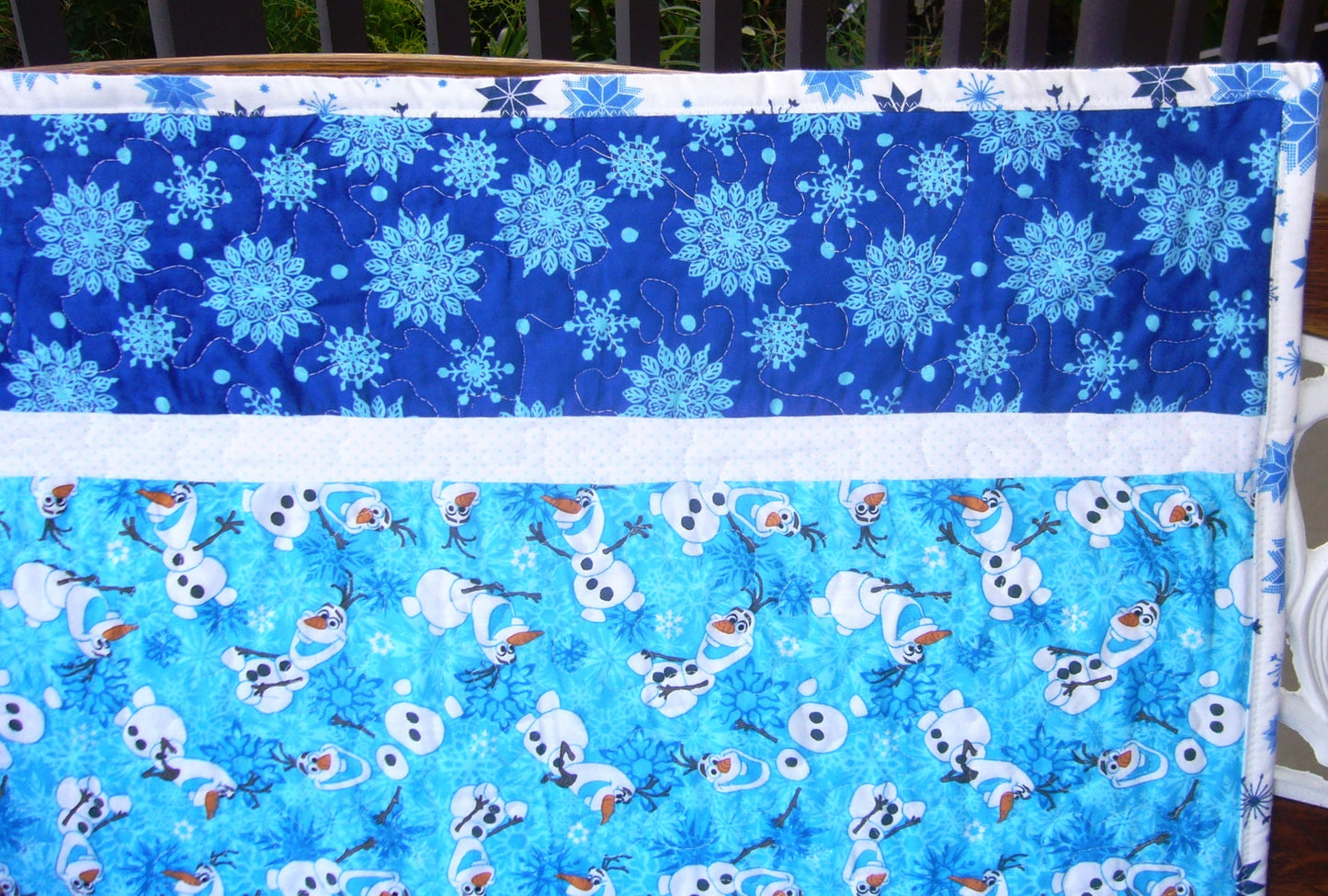 FROZEN SISTERS OLAF inspired Quilted Soft Flannel Blanket Baby Nursery Child Toddler Bedding to Adult Lap Blanket