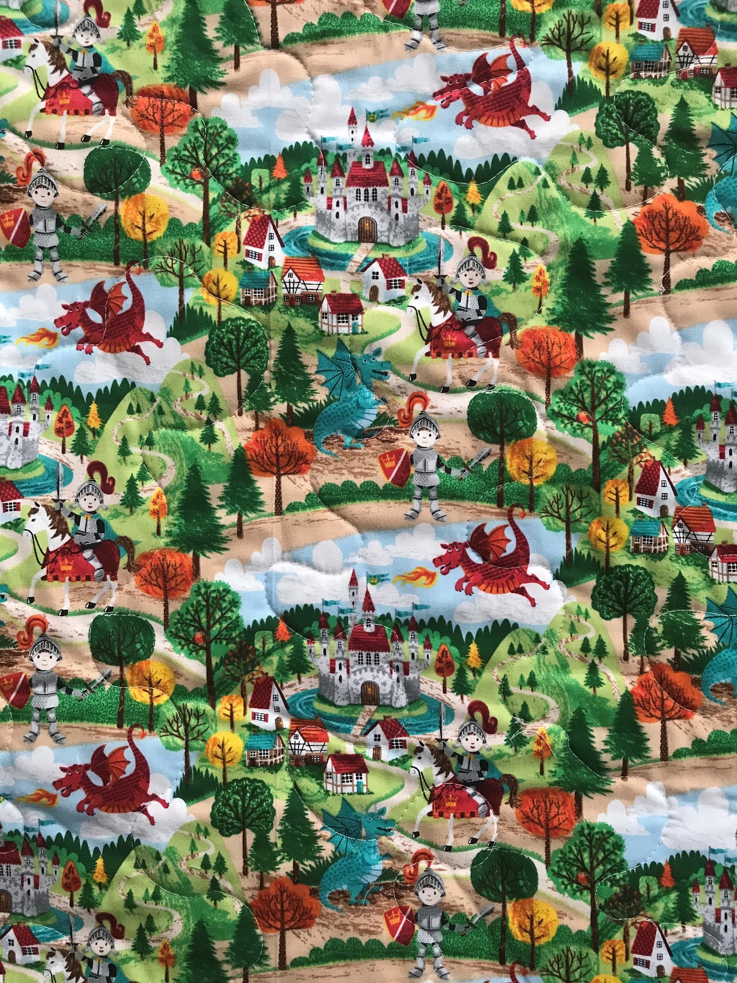 BOYS BRAVE KNIGHTS FIRE BREATHING DRAGONS Baby Child Quilted Blanket Baby Nursery Child Toddler Bedding