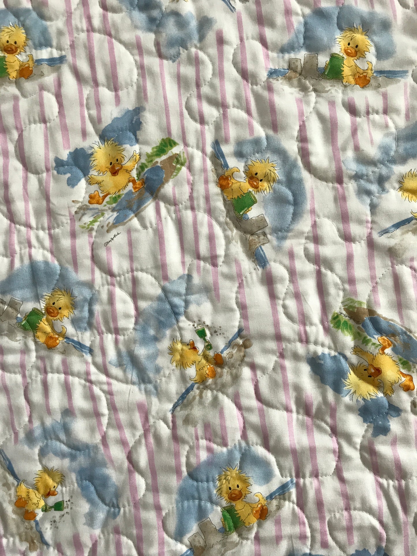 Raining Day Duck Puddle Fun Baby Child Quilted Blanket Baby Nursery Gender Neutral Bedding