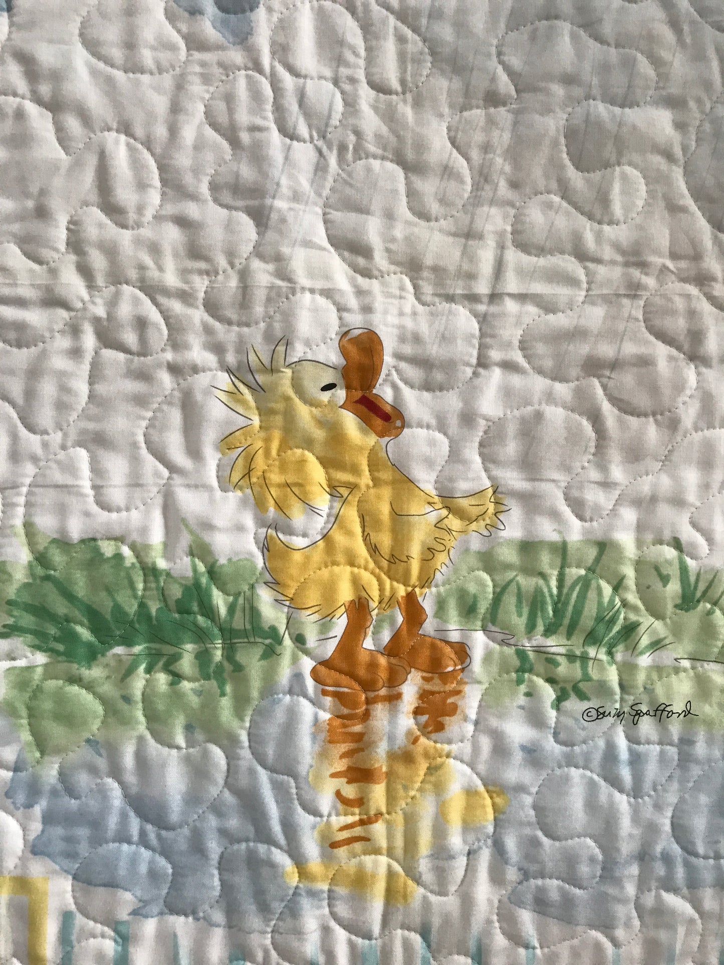 Raining Day Duck Puddle Fun Quilted Blanket