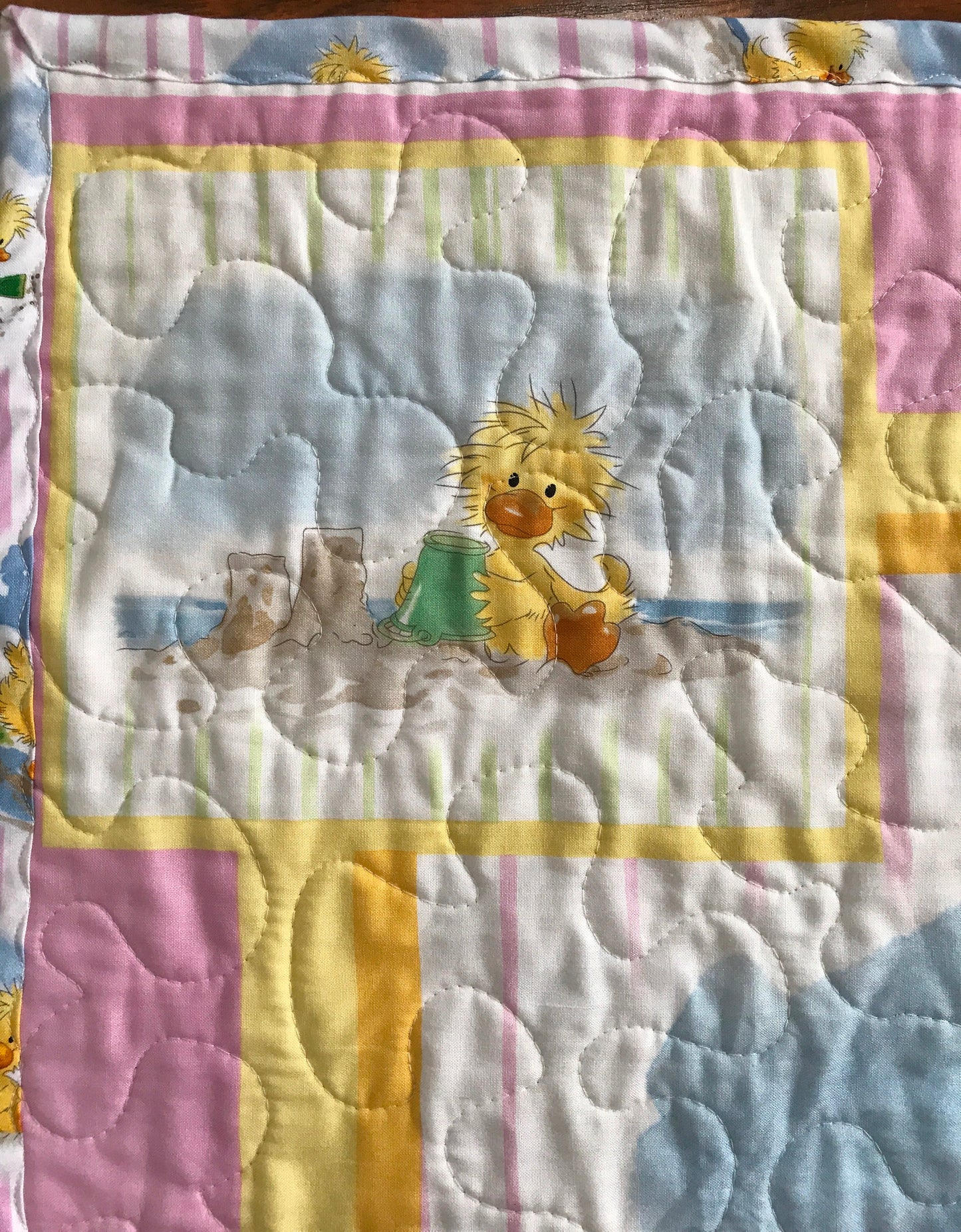 Raining Day Duck Puddle Fun Baby Child Quilted Blanket Baby Nursery Gender Neutral Bedding