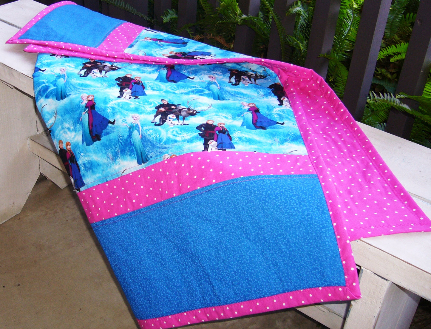 Frozen Sisters inspired Quilt Blanket Baby Nursery Child Toddler Bedding to Adult Lap Blanket