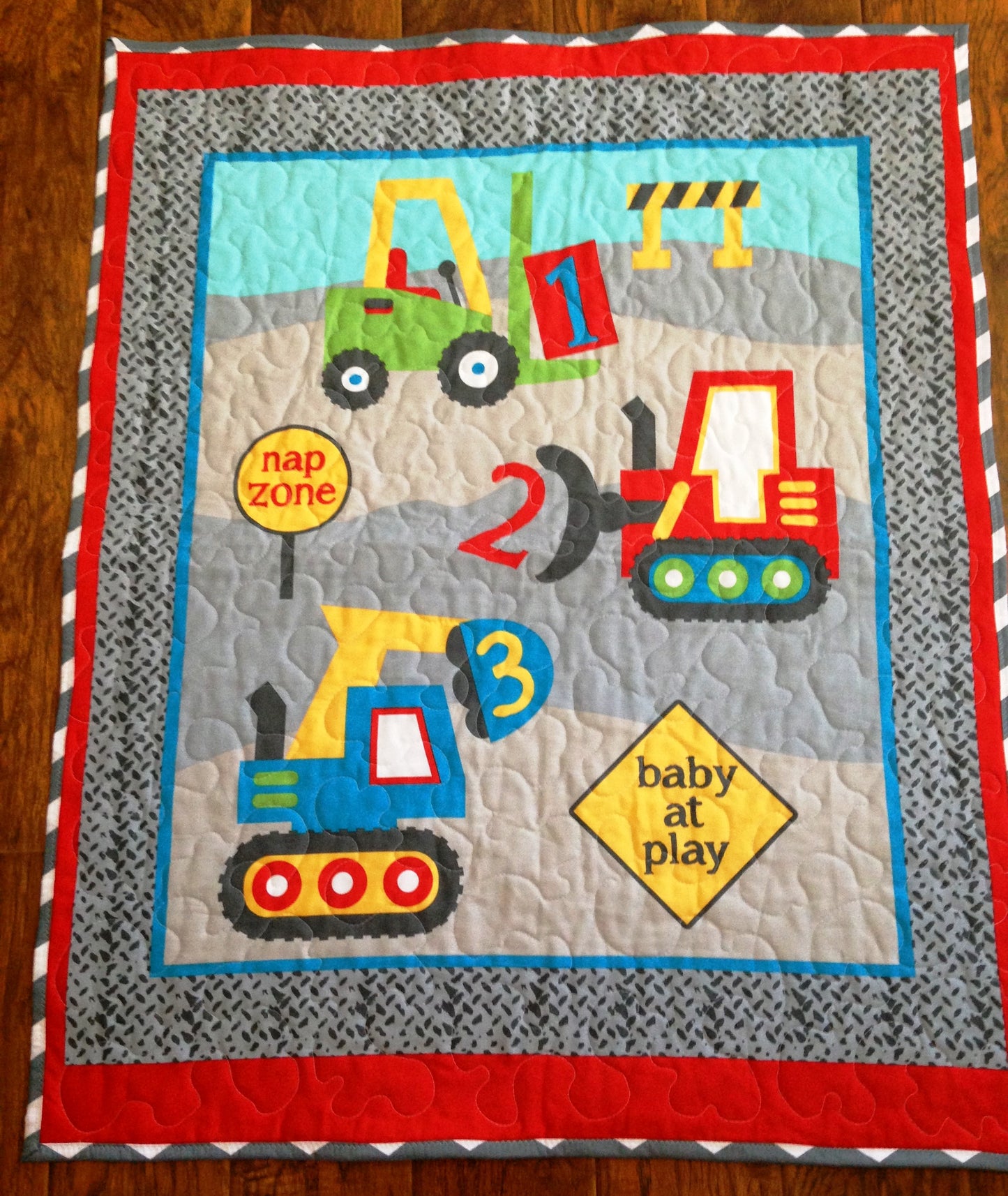 Boys Construction Time Baby at Play, Nap Zone Quilted Blanket