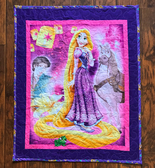 RAPUNZEL TANGLED Inspired QUILTED BLANKET