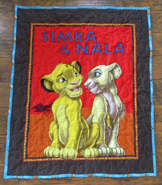 THE LION KING SIMBA & NALA Inspired Quilted Blanket