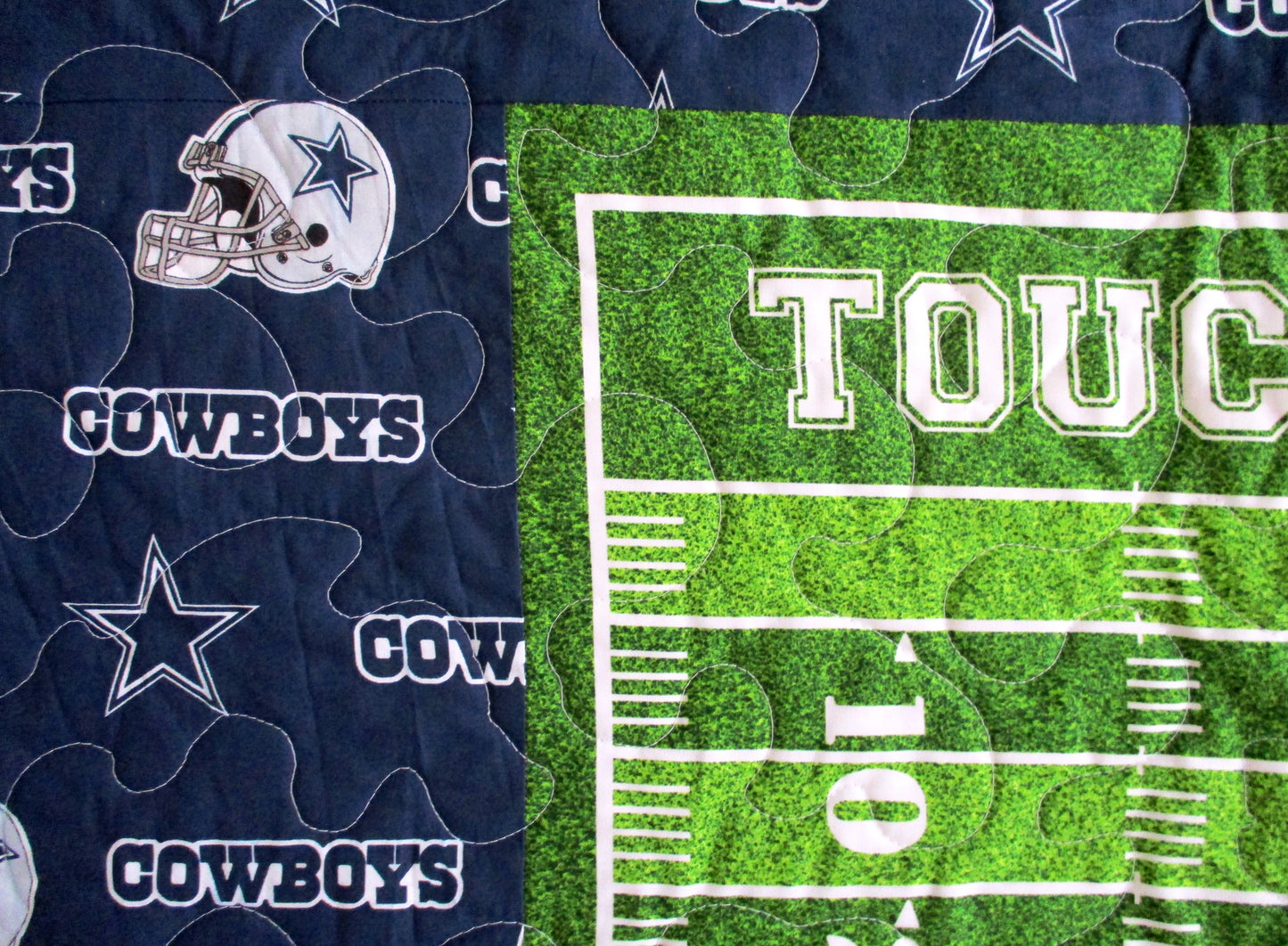 COWBOYS FOOTBALL FAN TOUCHDOWN inspired Quilted Blanket
