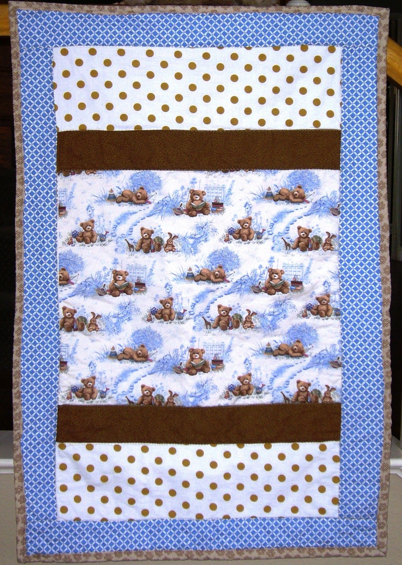 TEDDY BEAR VINTAGE BOHO Comforter Blanket Baby Nursery Child Toddler Napping Blanket