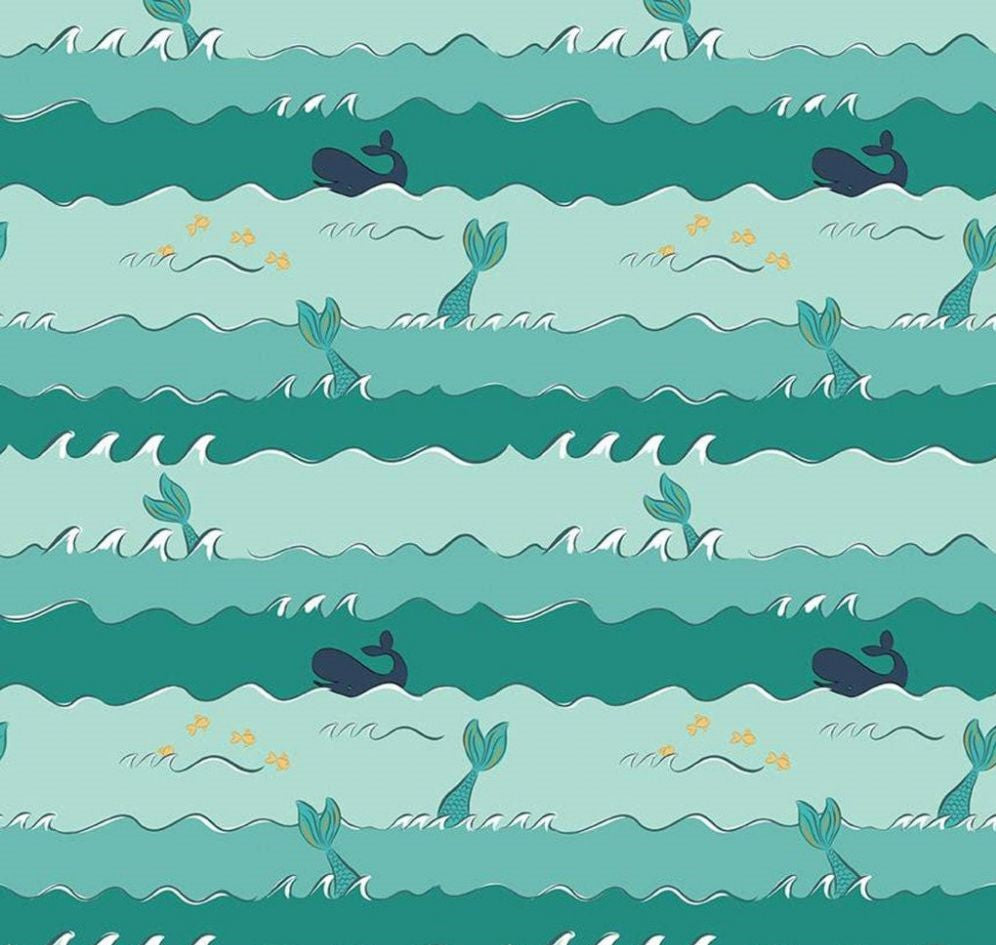 Toddler Girls Halter HAWAIIAN MERMAID TAILS & WHALES Sundress Sizes 12 Months-5 Years