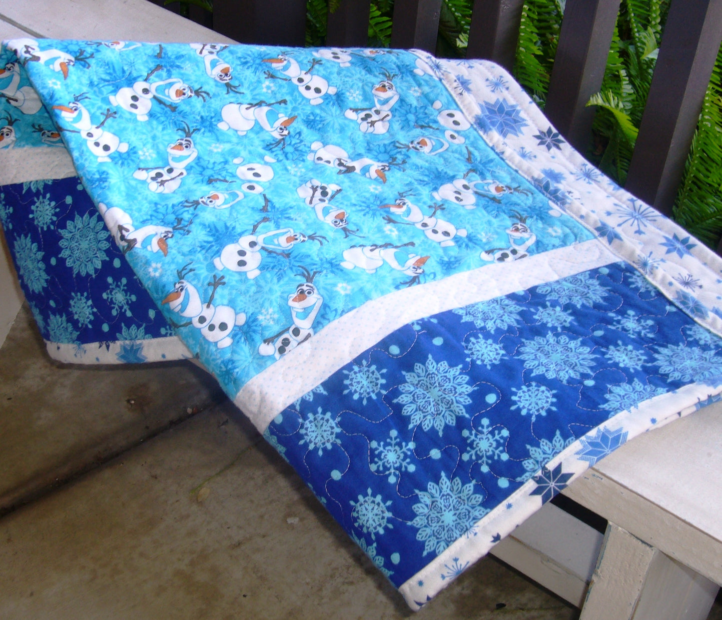 FROZEN SISTERS OLAF inspired Quilted Soft Flannel Blanket Baby Nursery Child Toddler Bedding to Adult Lap Blanket
