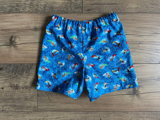 Child Shorts Boys Surfers Surfing the Big Wave Board Shorts Sizes 3 Months-6 Years