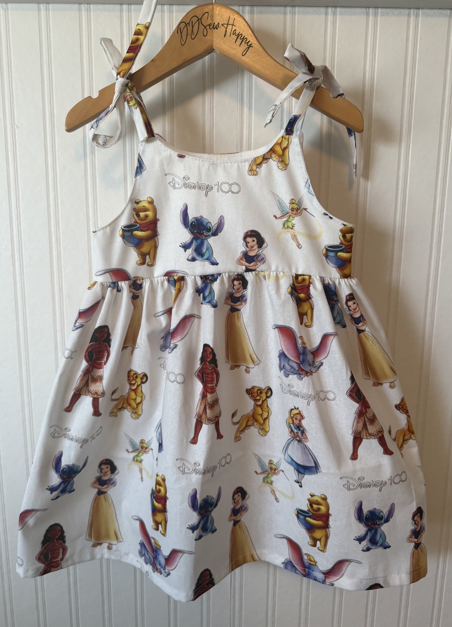 Girls, Infant and Toddlers DISNEY 100 ANNIVERSARY Boho Style Sundress with Shoulder Ties