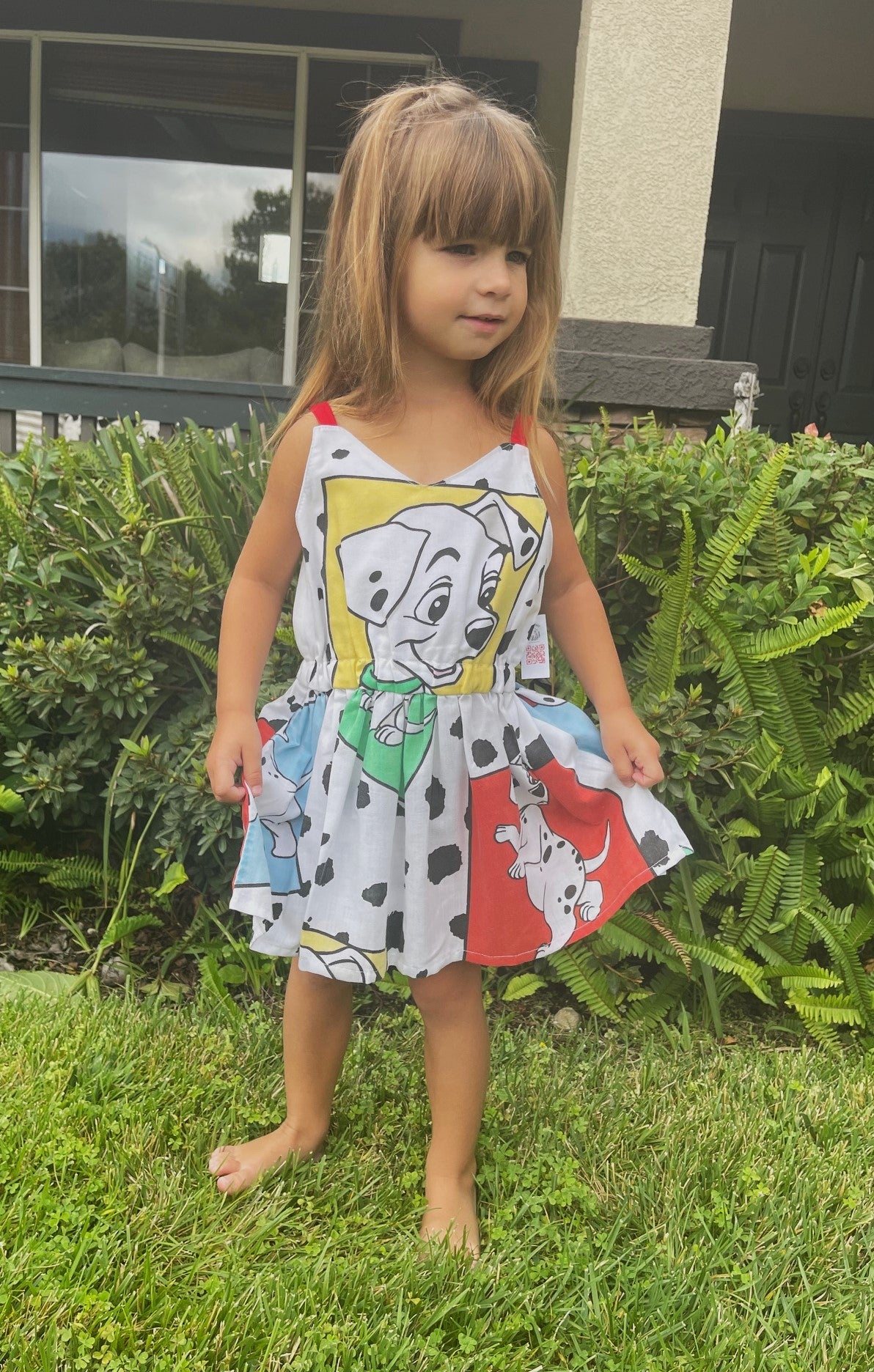 Girls Toddler 101 DALMATIANS Boho Sundress Dress elastic waist style