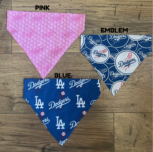 LA DODGERS BASEBALL INSPIRED CAT AND DOG BANDANAS Easy Slide over Collar