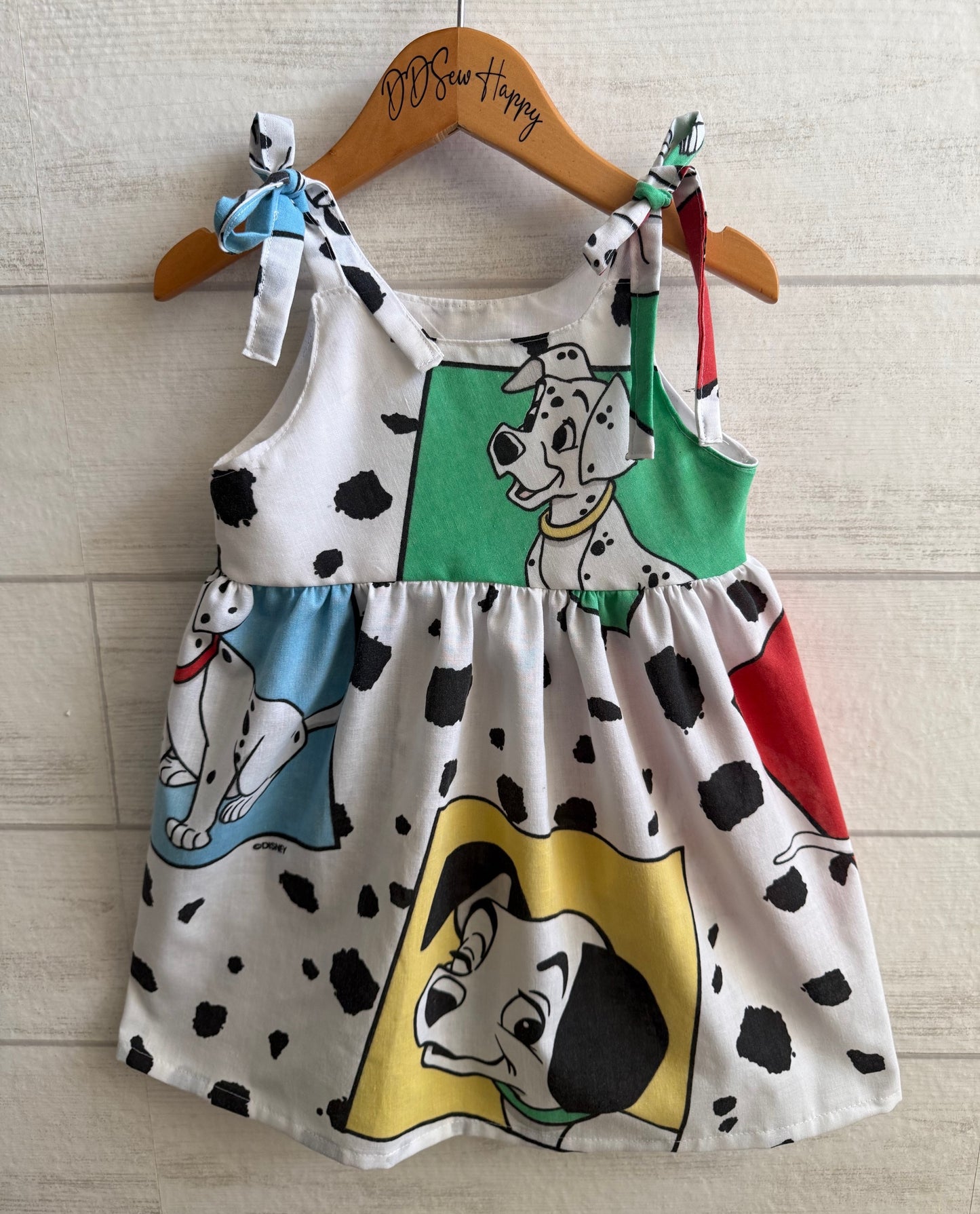 Girls, Infant and Toddlers CLASSIC 101 DALMATIANS INSPIRED Style Sundress with Shoulder Ties