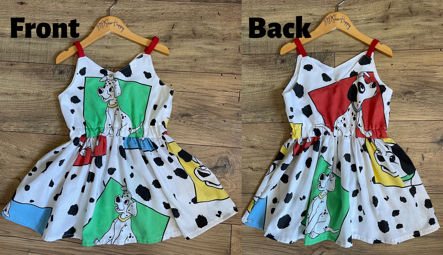 Girls Toddler 101 DALMATIANS Boho Sundress Dress elastic waist style