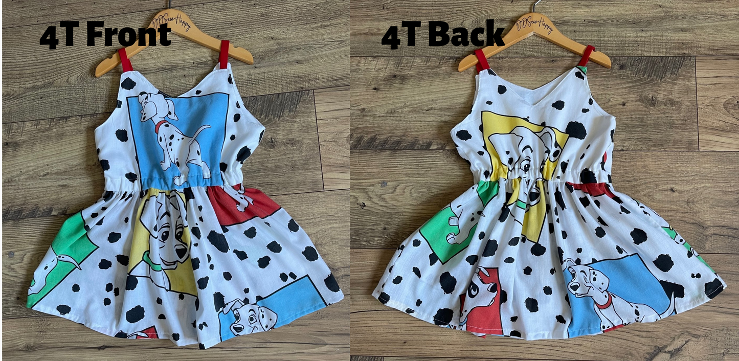 Girls Toddler 101 DALMATIANS Boho Sundress Dress elastic waist style