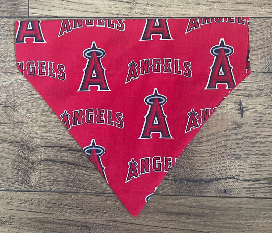 ANGELS BASEBALL Inspired Reversible CAT AND DOG BANDANAS Easy Slide over Collar