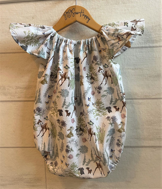 Infant & Toddler Girl's CLASSIC BAMBI THUMPER Inspired Boho Style One Piece Romper