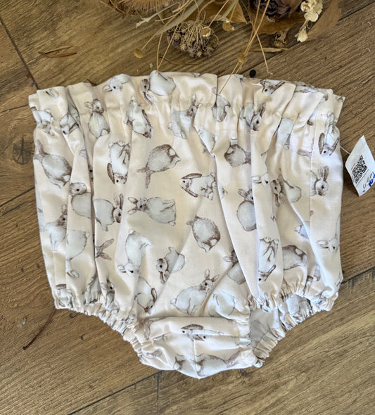 SALE Baby Diaper Cover Bunny Rabbits Pale Blush Infant & Toddler Boho High Rise Bloomers
