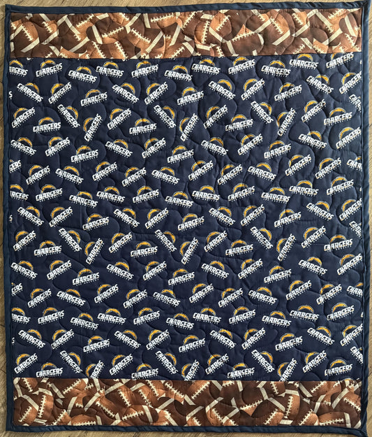 LOS ANGELES CHARGERS FOOTBALL inspired Quilted Blanket for All Ages