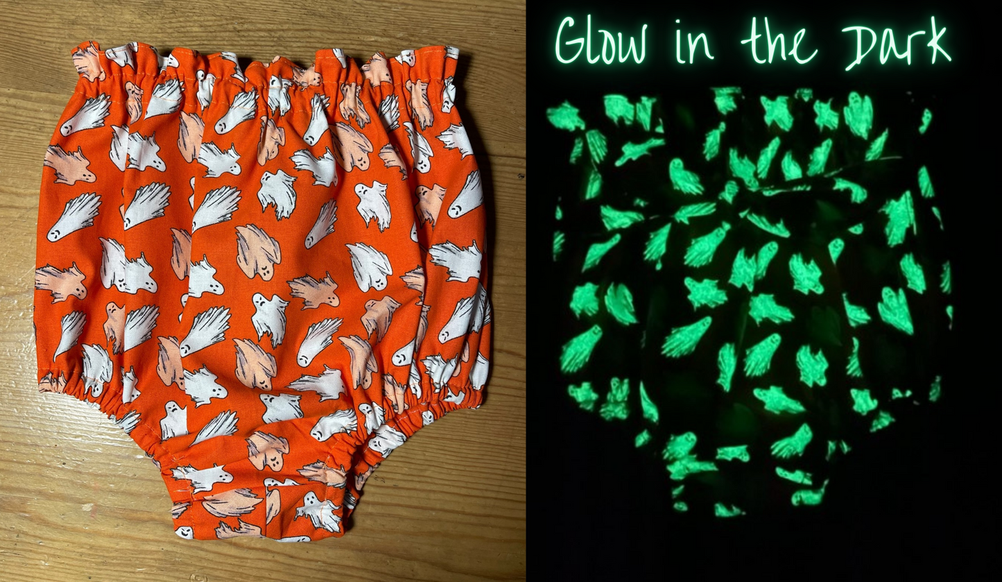 Baby Diaper Covers Halloween Fun *Glow In The Dark* Ghost Boho Bloomers