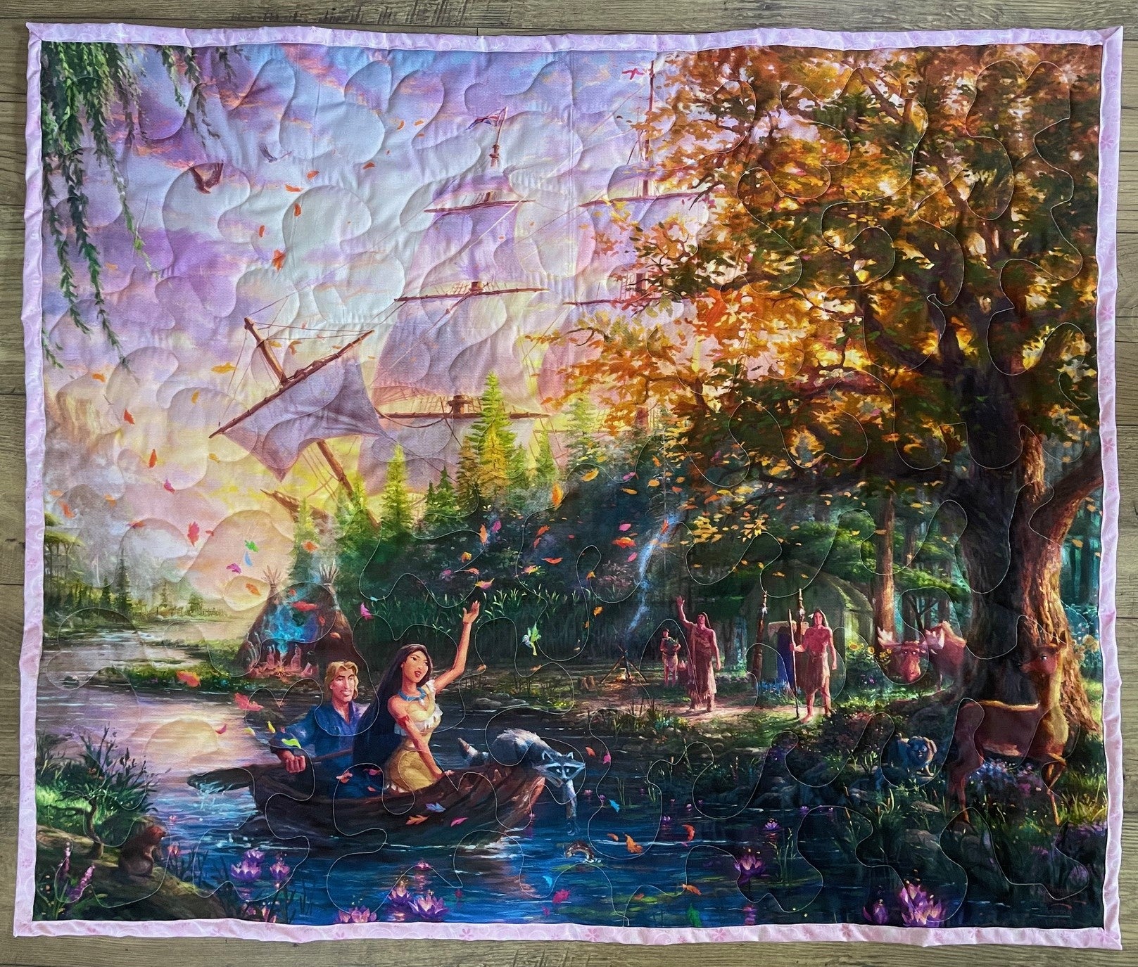 Pocahontas Digital Print Fabric Quilted Blanket