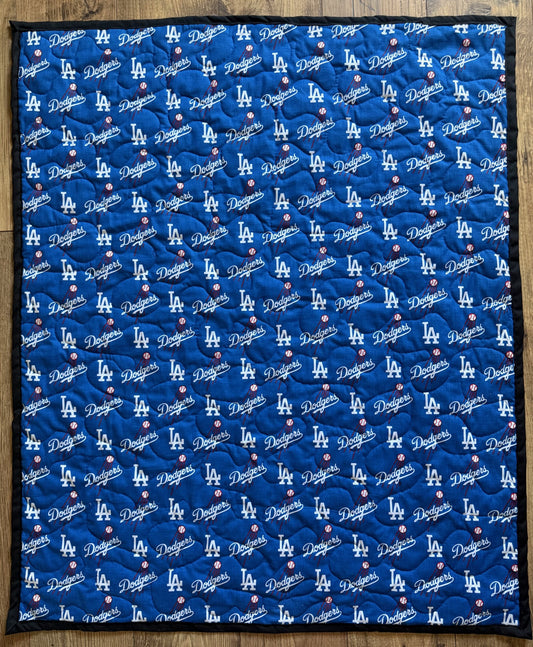 LOS ANGELES DODGERS BASEBALL INSPIRED QUILTED BLANKET