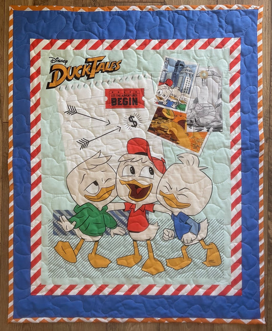 DONALD DUCK'S DUCK TALES, HUEY, LUEY DUEY INSPIRED QUILTED BLANKET