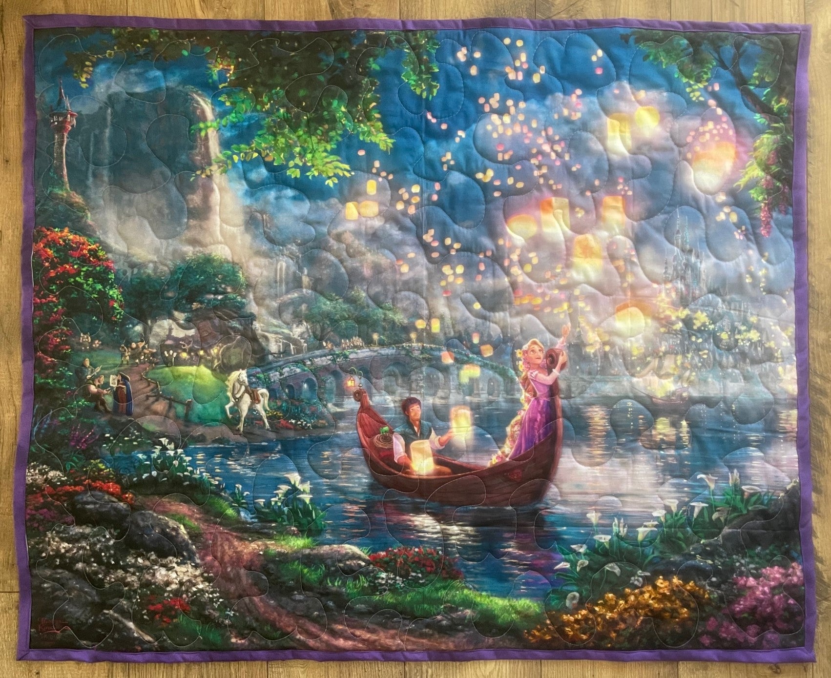 TANGLED RAPUNZEL Inspired Quilted Blanket 36"x44" Bright Digitally Printed