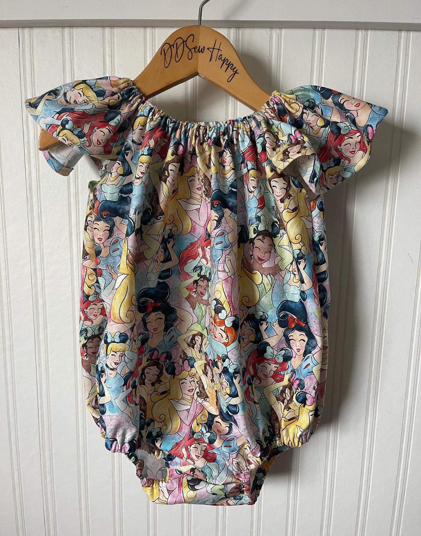 Infant & Toddler Girl's DISNEY PRINCESS WEARING MICKEY EARS Inspired Boho Style One Piece Romper