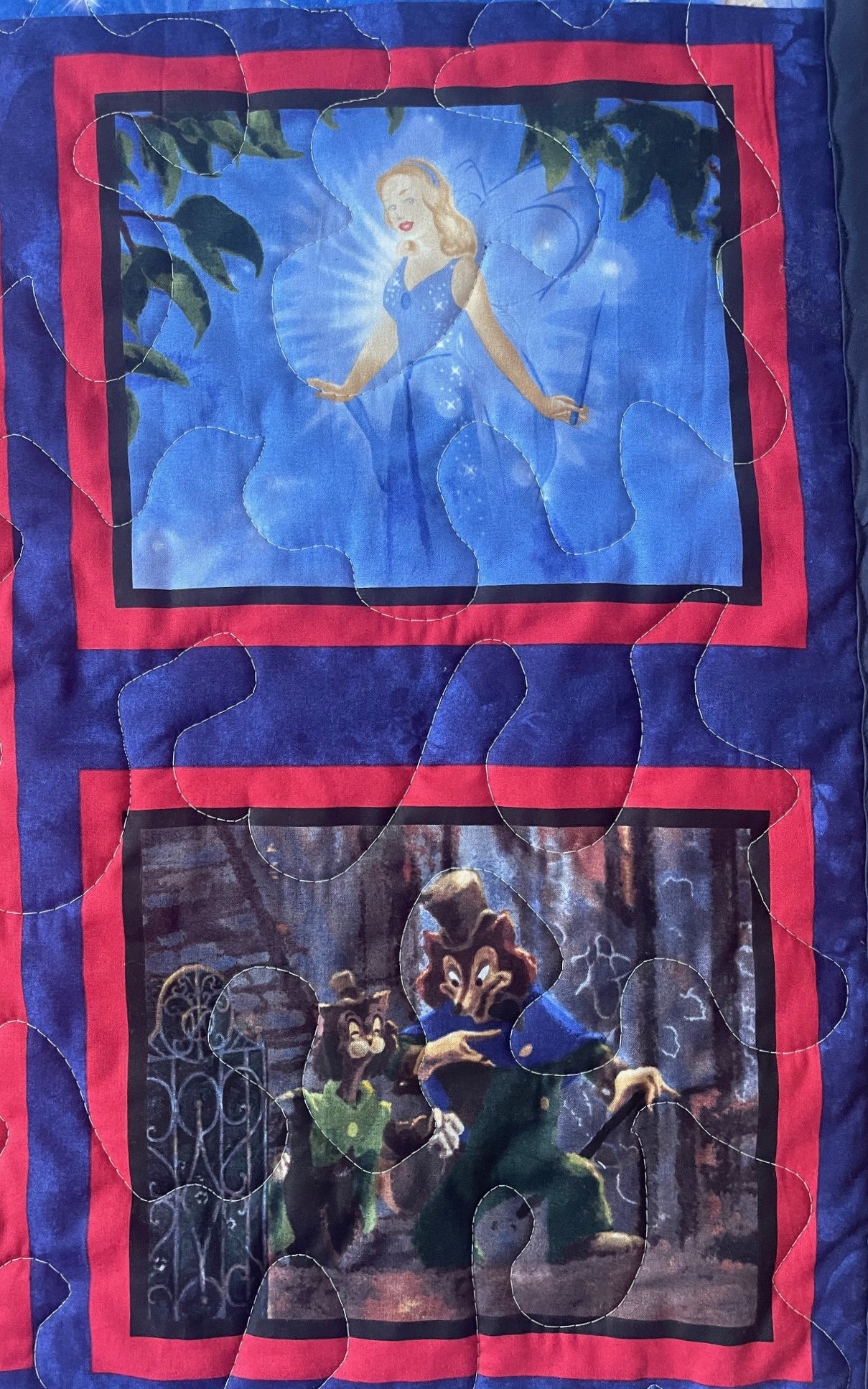 Disney Classic Pinocchio Jiminy Cricket, Fairy  Inspired Quilted Blanket 36"X44"