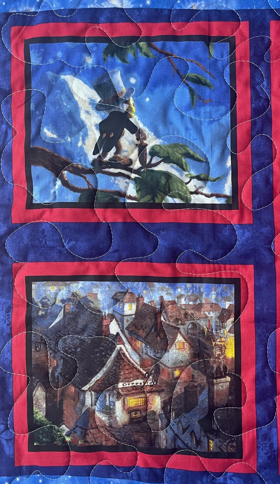 Disney Classic Pinocchio Jiminy Cricket, Fairy  Inspired Quilted Blanket 36"X44"