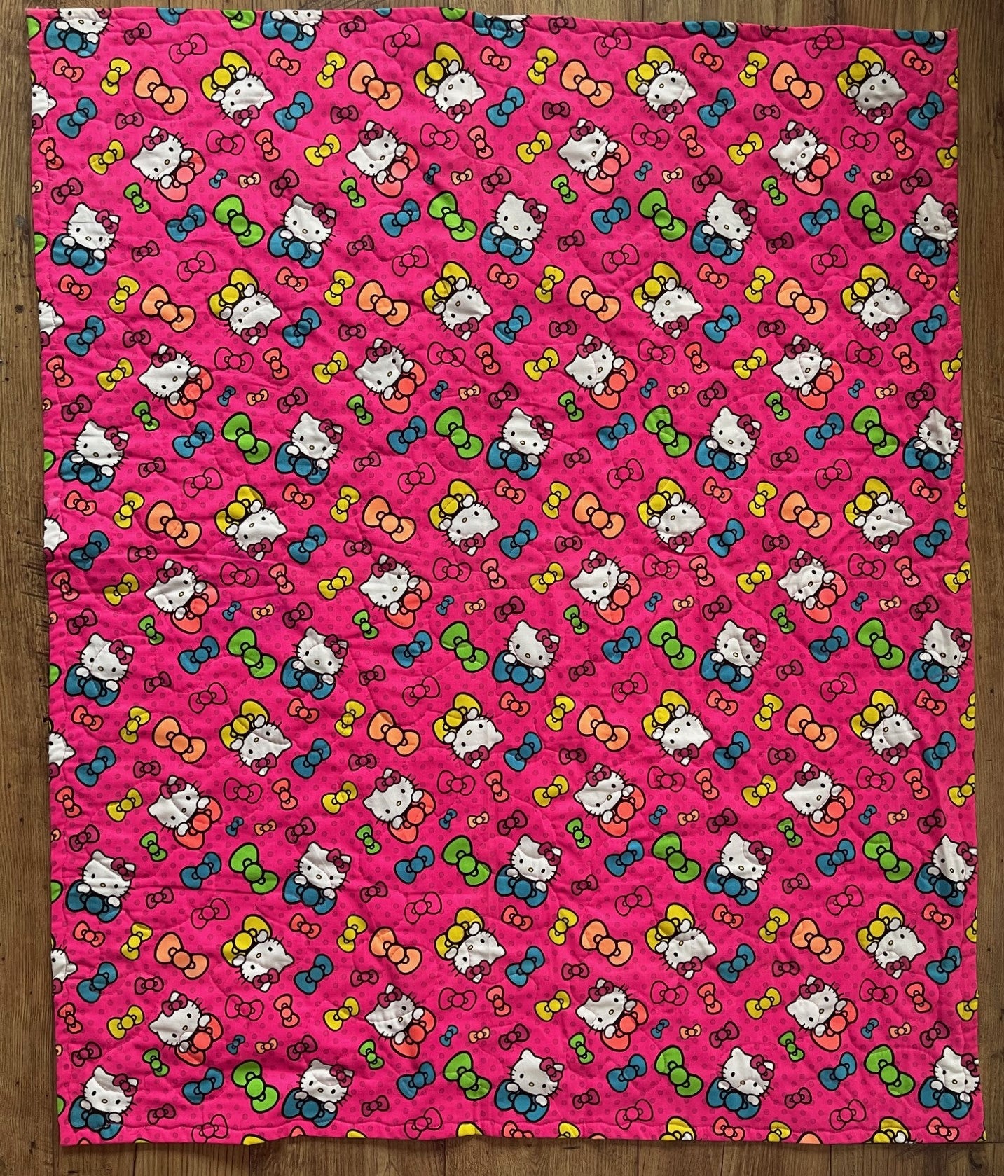 HELLO KITTY NEON EXPRESSIONS INSPIRED REVERSIBLE QUILTED BLANKET