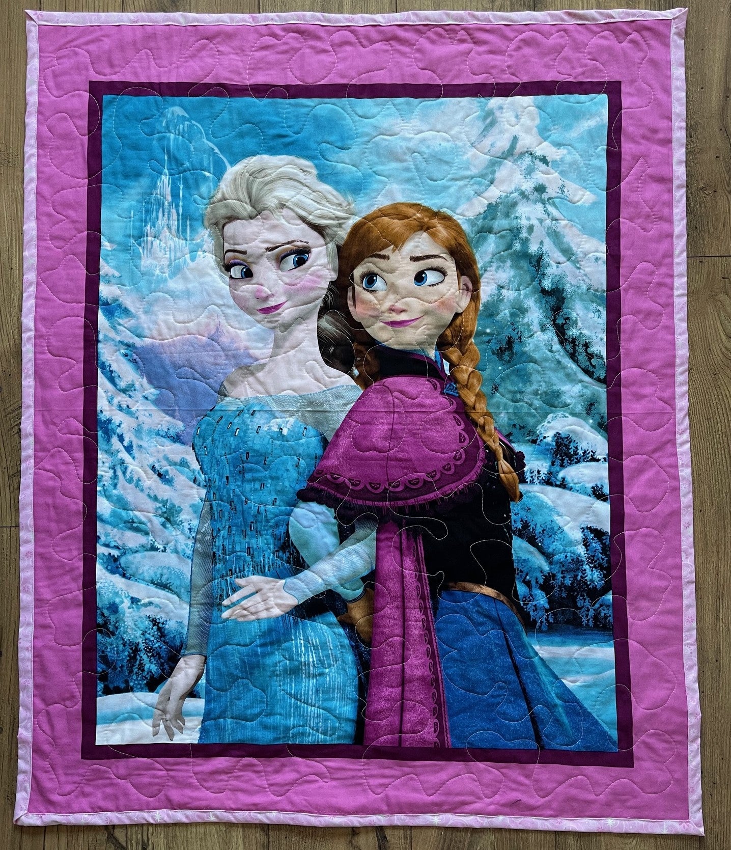 FROZENS SISTERS ELSA & ANNA INSPIRED QUILTED BLANKET