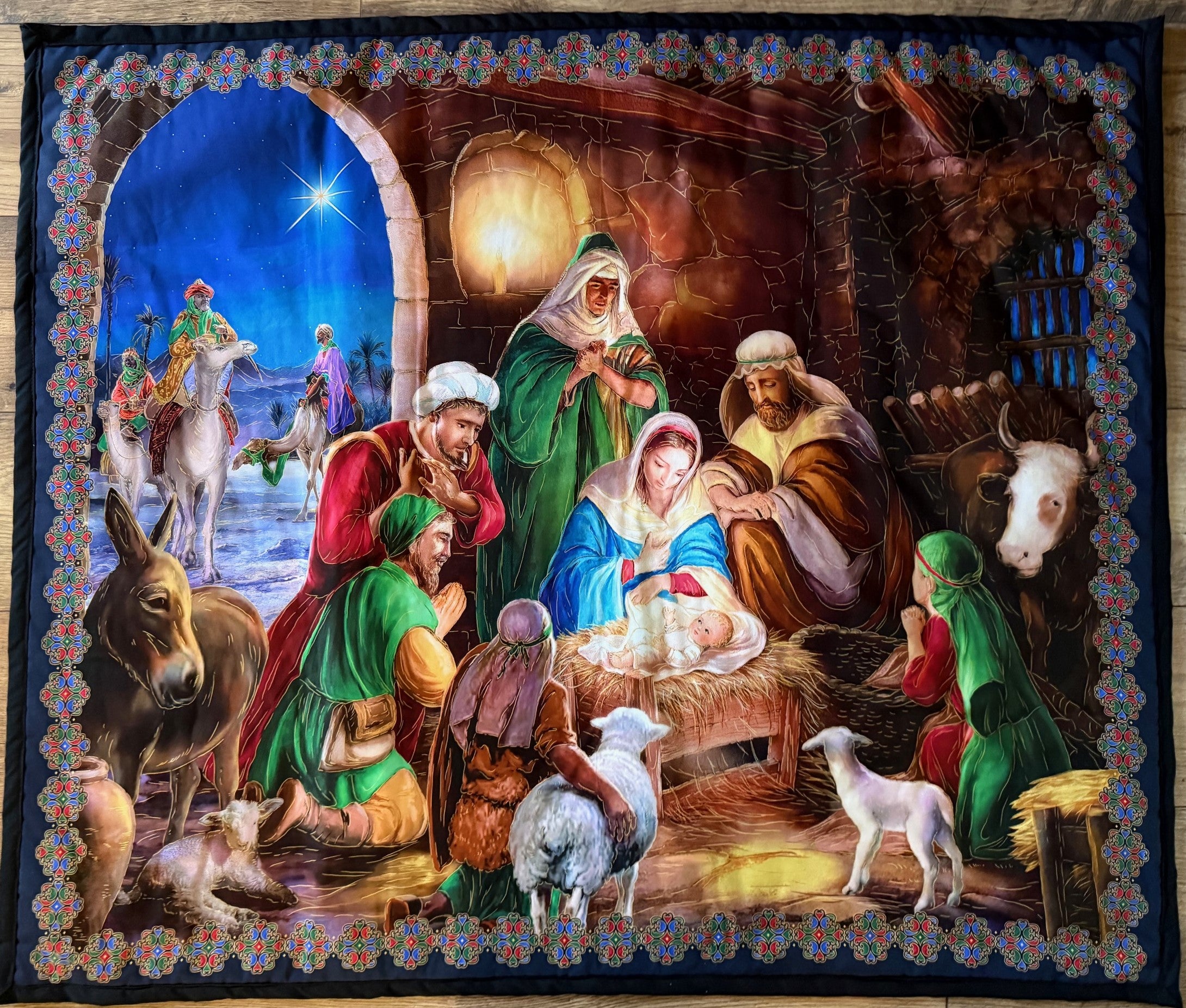 CHRISTMAS NATIVITY A KING IS BORN BABY JESUS BEAUTIFUL BRIGHT COMFORTE ...