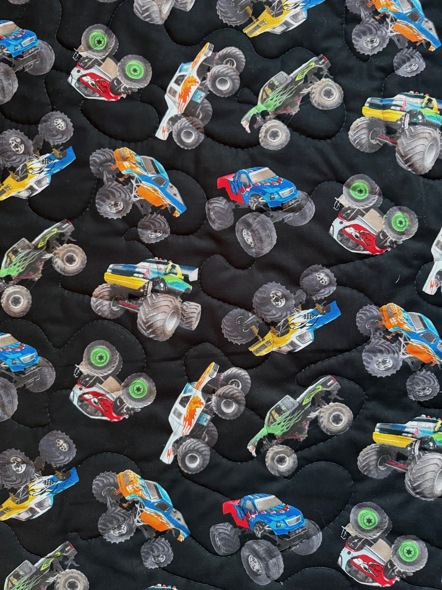 MATTEL HOT WHEELS MONSTER TRUCKS REVERSIBLE INSPIRED QUILTED BLANKET