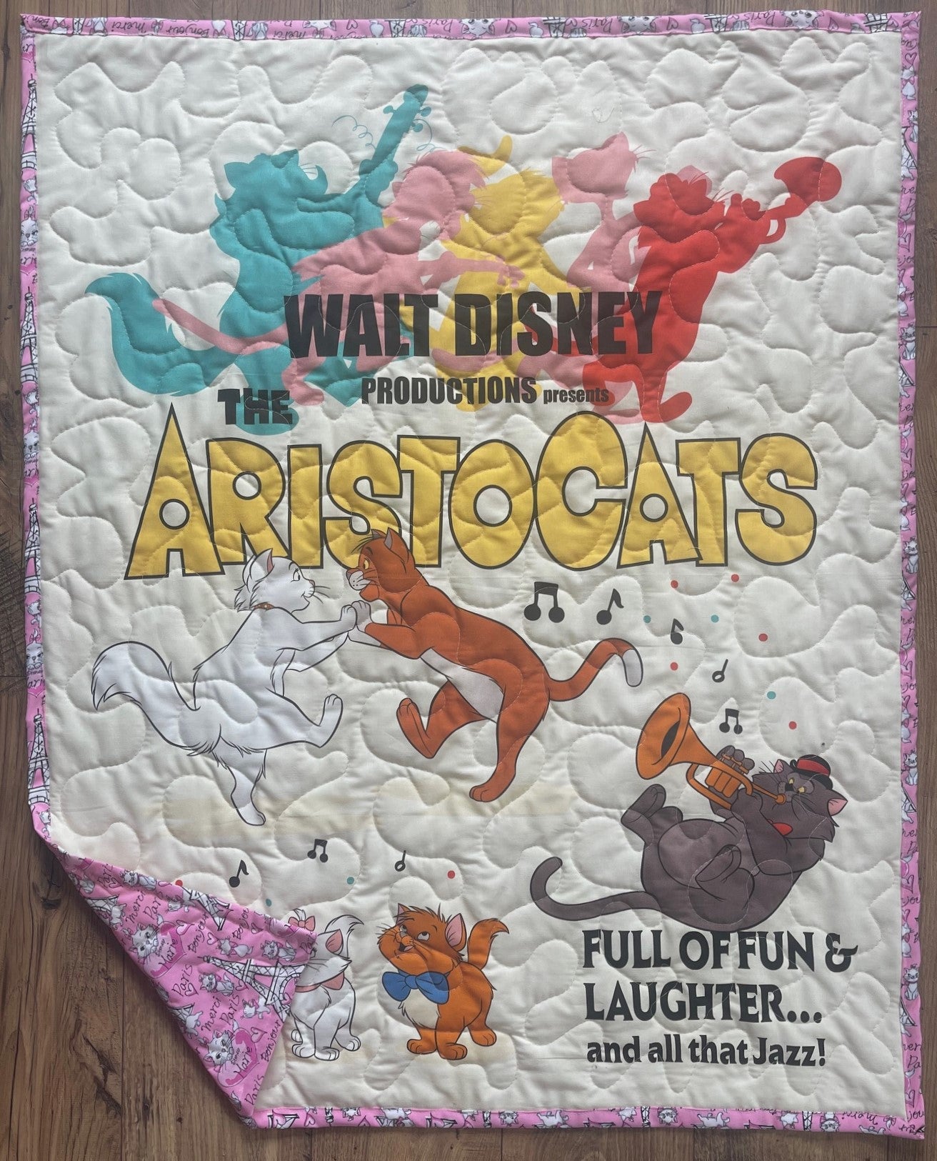 THE ARISTOCATS CARTOON MOVIE POSTER Quilted Blanket