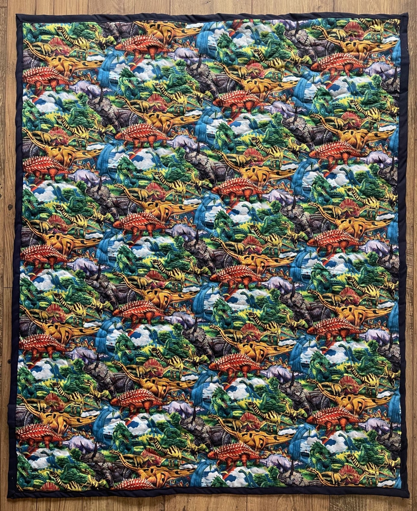 JURASSIC DINOSAURS INSPIRED QUILTED BLANKET