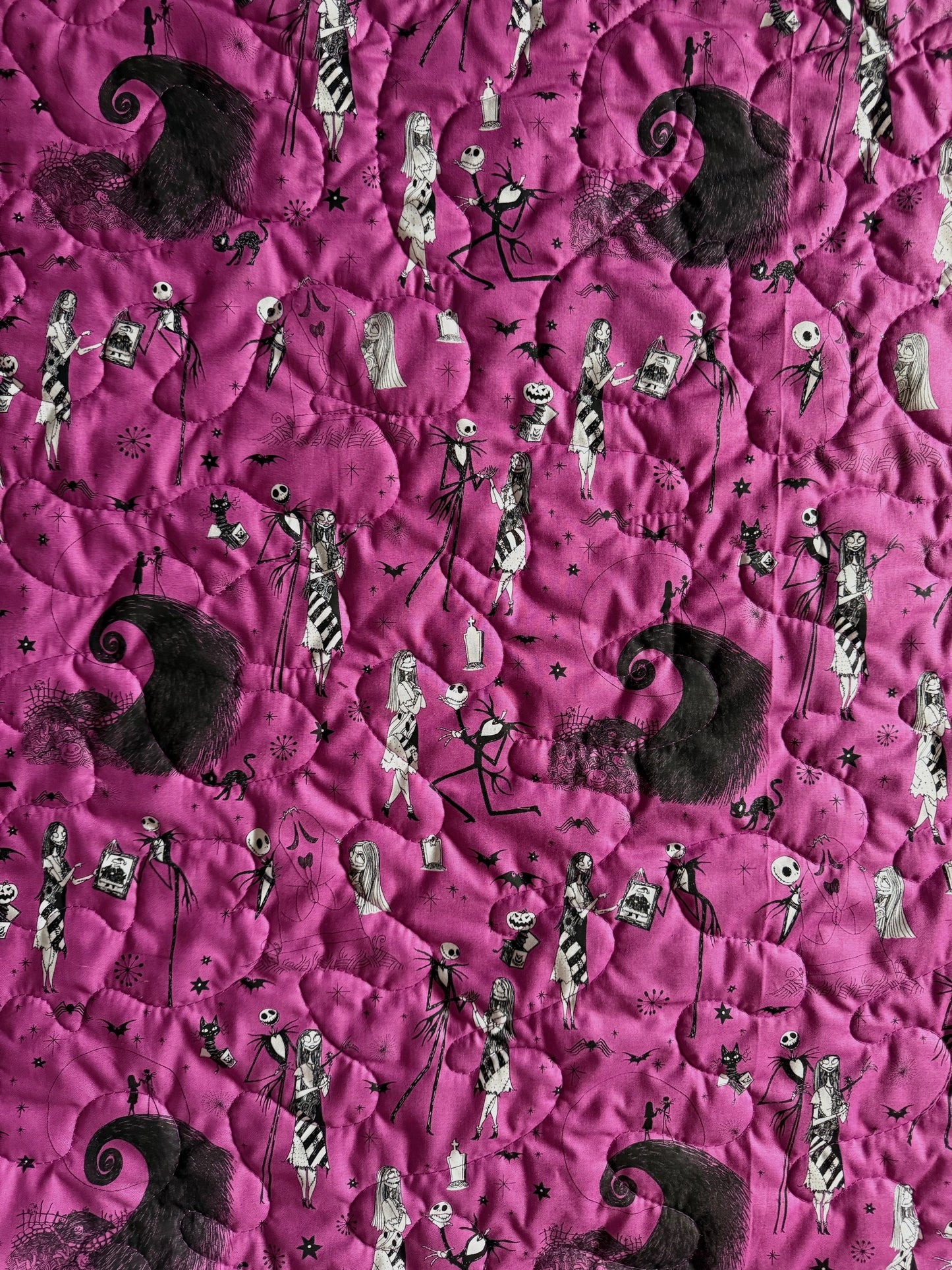 NIGHTMARE BEFORE CHRISTMAS JACK & SALLY *MEANT TO BE* INSPIRED QUILTED BLANKET