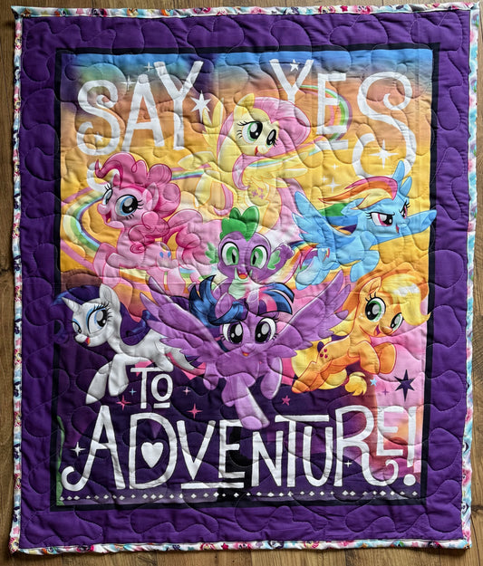 MY LITTLE PONY *SAY YES TO ADVENTURE* INSPIRED QUILTED BLANKET