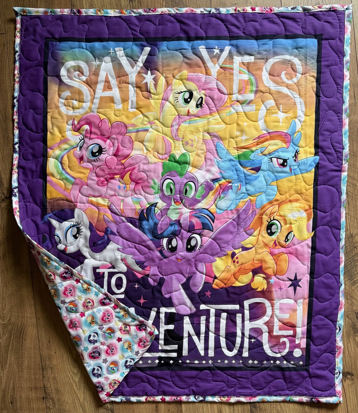 MY LITTLE PONY *SAY YES TO ADVENTURE* INSPIRED QUILTED BLANKET