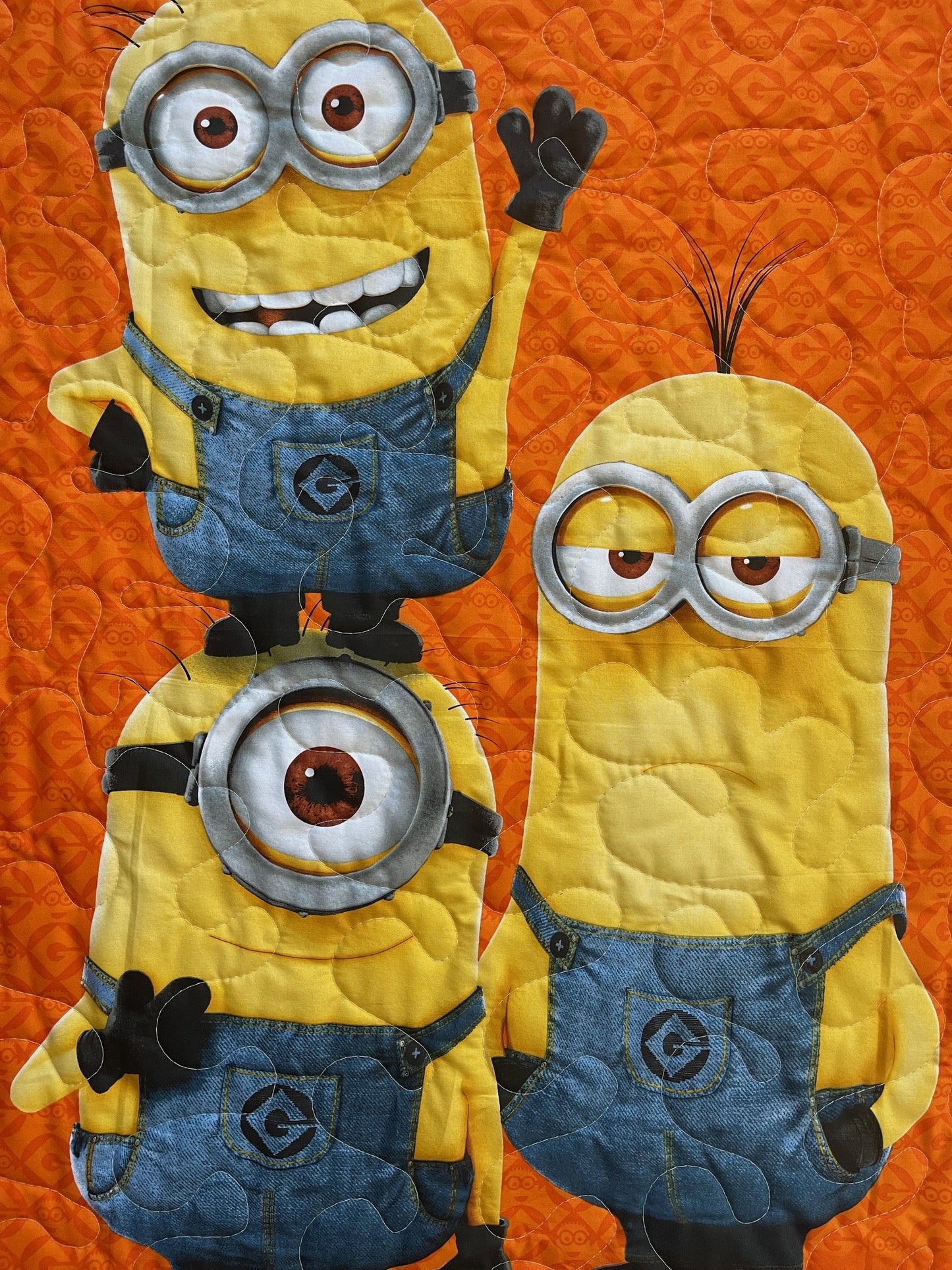 MINIONS, KEVIN, STUART & BOB DESPICABLE ME INSPIRED QUILTED BLANKET