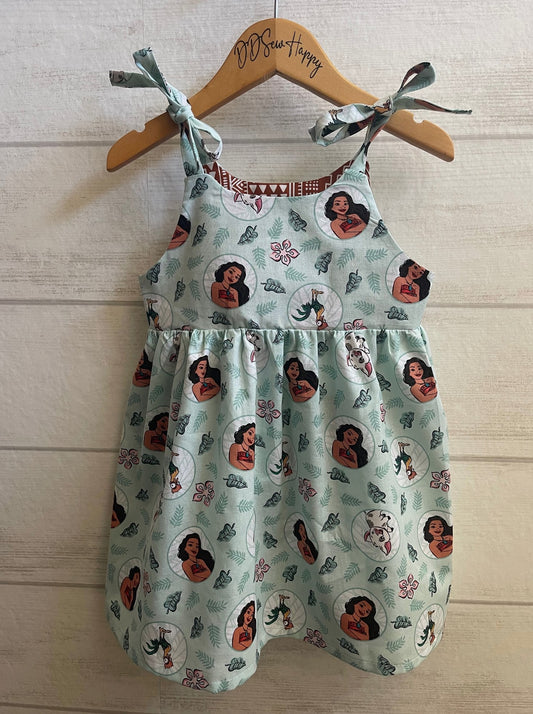 Girls and Toddlers DISNEY MOANA, HEI HEI & PUA INSPIRED Boho Style Sundress with Shoulder Ties