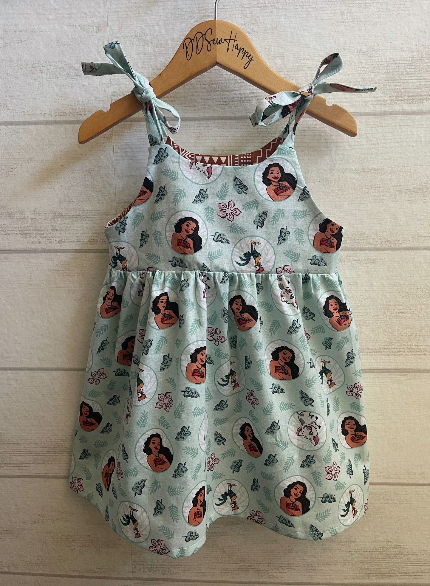 Girls and Toddlers DISNEY MOANA, HEI HEI & PUA INSPIRED Boho Style Sundress with Shoulder Ties