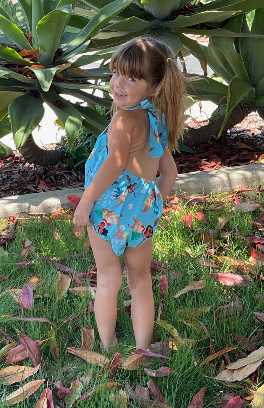 Infant & Toddler Girl's Beachy MOANA BLUE Sunsuit Halter Top Romper