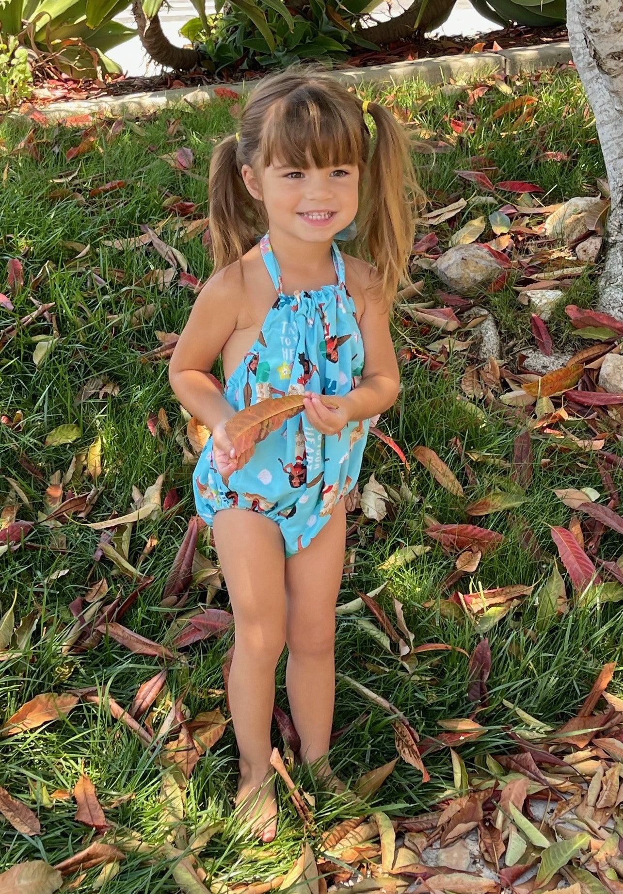 Infant & Toddler Girl's Beachy MOANA BLUE Sunsuit Halter Top Romper