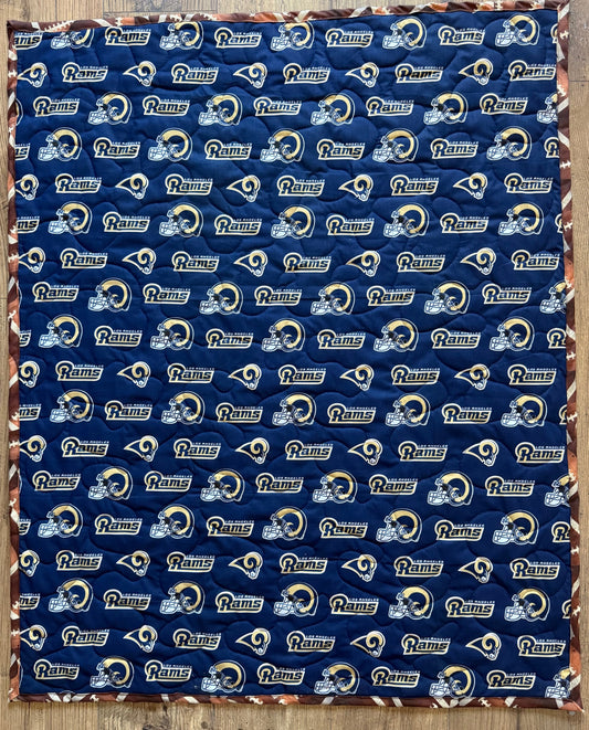 LOS ANGELES RAMS FOOTBALL inspired Quilted Blanket