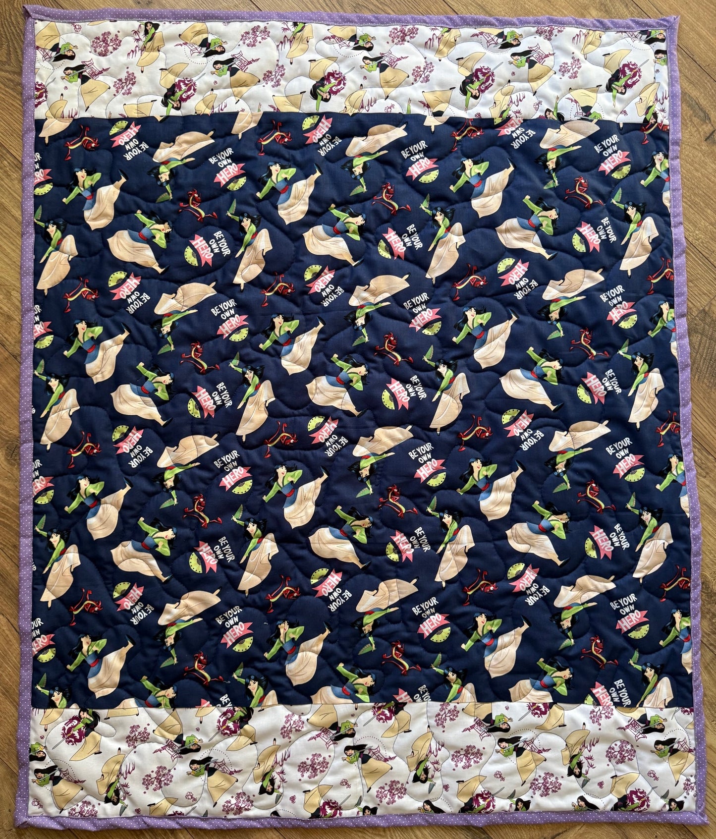 DISNEY MULAN BE YOUR OWN HERO INSPIRED QUILTED BLANKET