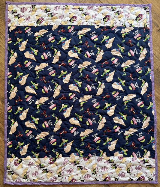 DISNEY MULAN BE YOUR OWN HERO INSPIRED QUILTED BLANKET